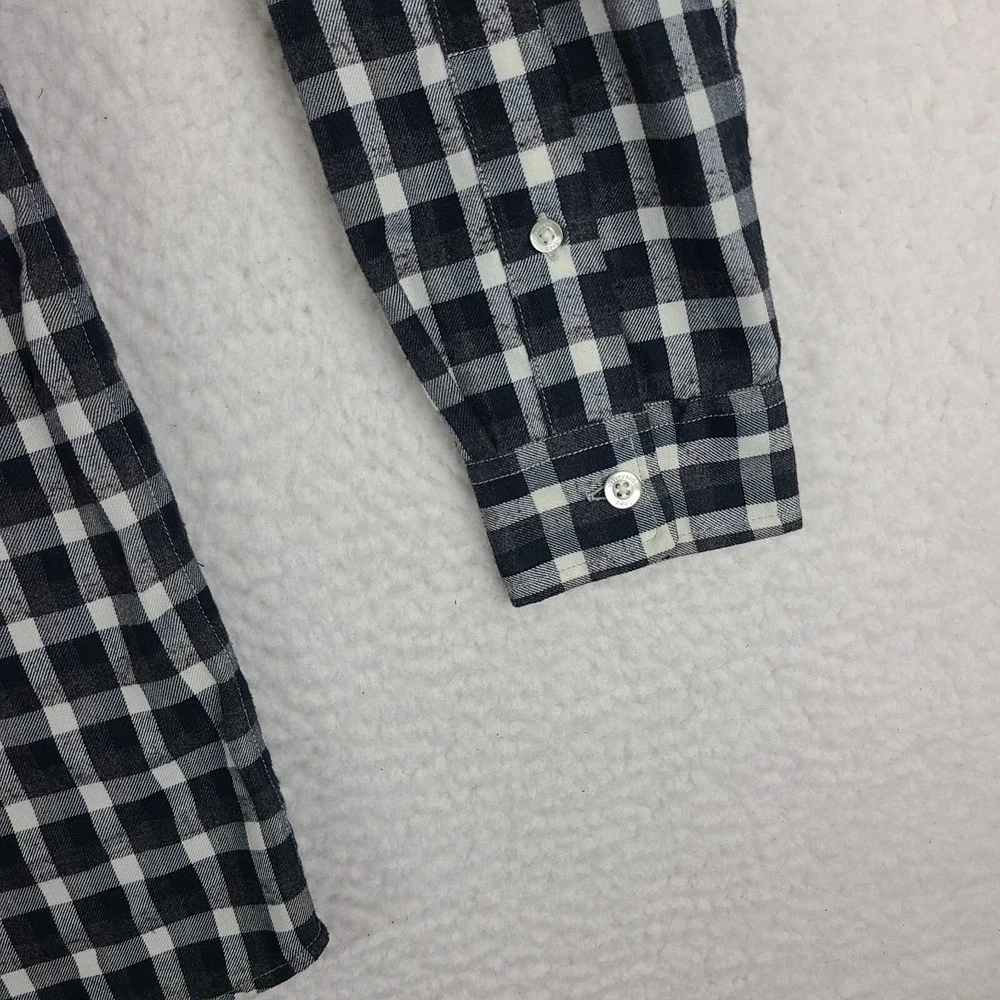 Vineyard‎ Vines Whale Shirt Boys XL (18) Black Gray Plaid Dress Button Down